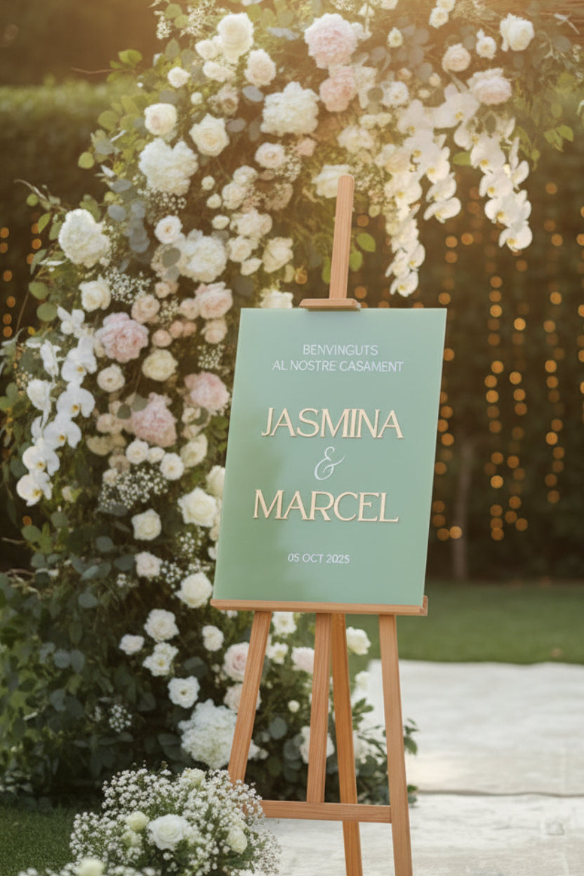 Colección Éclat – Cartel de Bienvenida en Metacrilato con Letras en Relieve