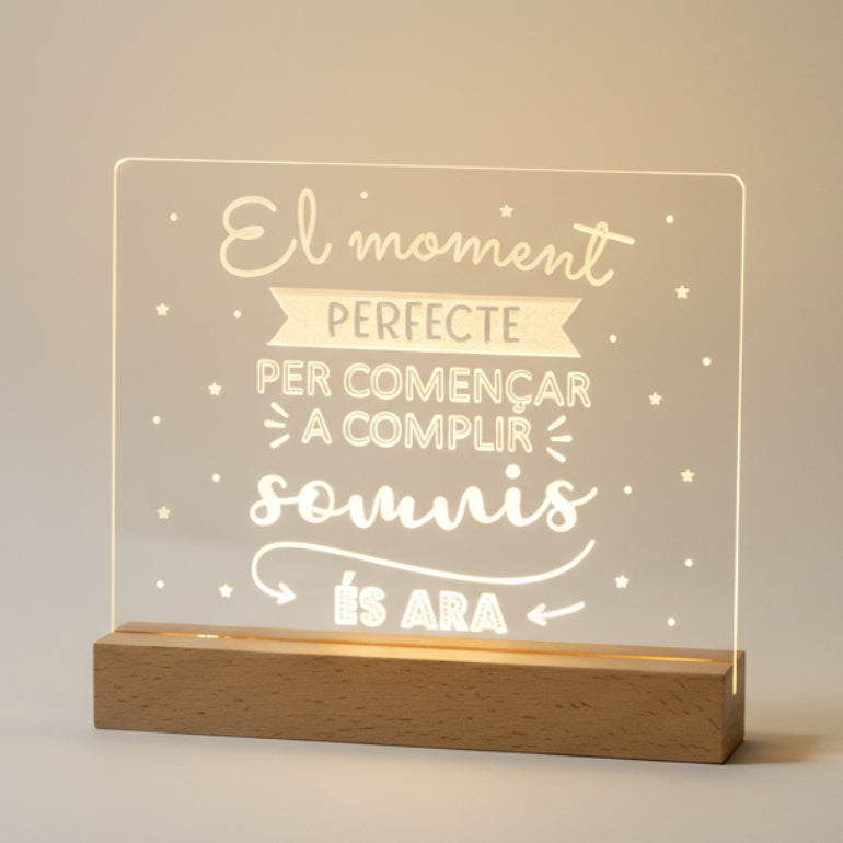Lámpara led frase motivadora