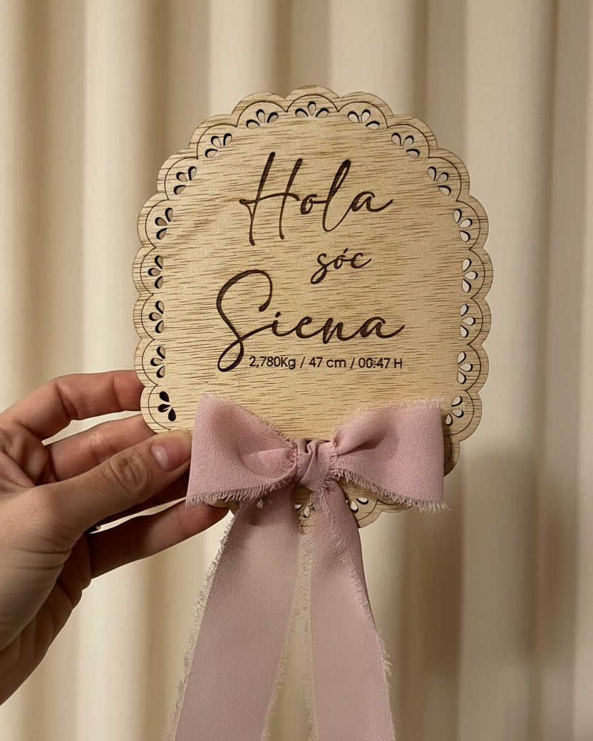 Placa vintage- "hola soy..."